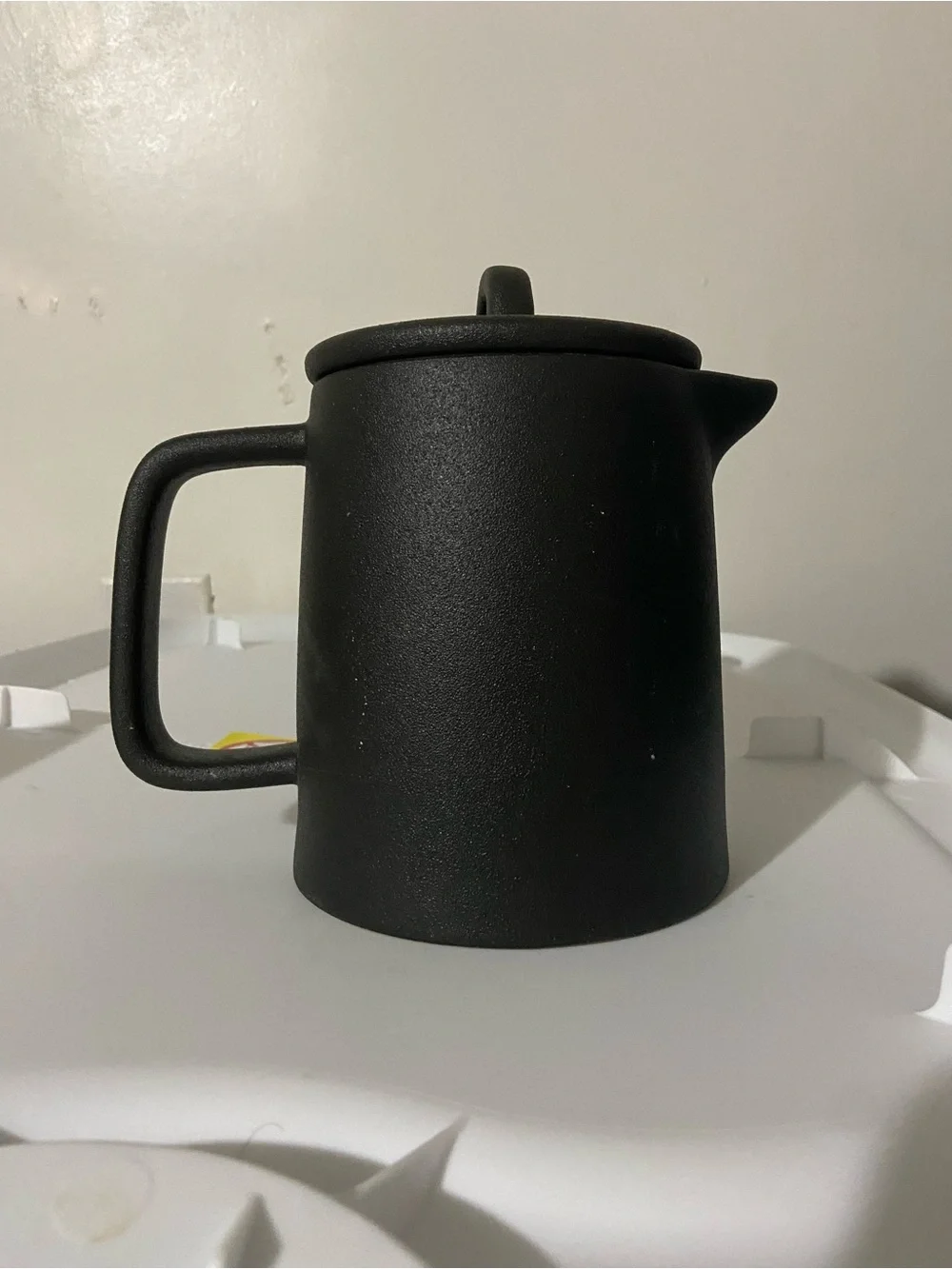Black Matte Finish Tea Pot  RoughTexture Woolrich  6” H